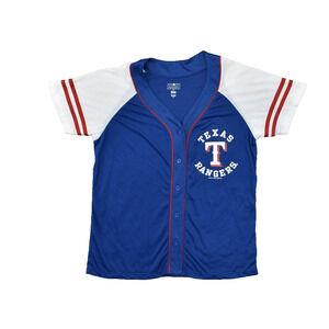 Genuine Merchandise Women's Size M Button Up Short Sleeve Blue Solid Polyester